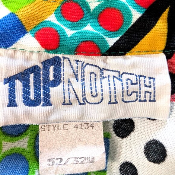 Top Notch Womens Plus Size 52/32W Vtg Colorful Abstract Print Button Up S/S Top - Picture 7 of 8
